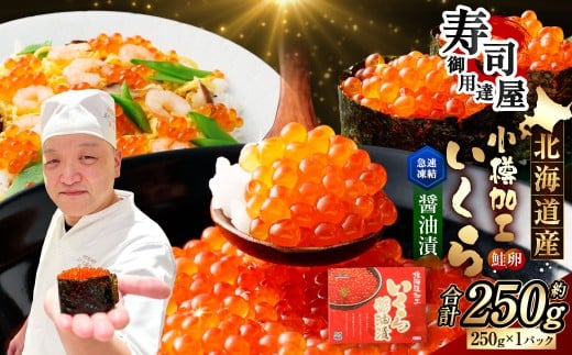 北海道加工 いくら醤油漬 約250g 1パック いくら醤油漬け いくら イクラ 醤油漬 醤油漬け 冷凍