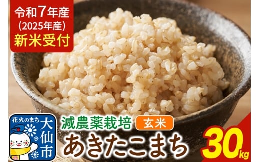 《令和7年産 新米受付》減農薬栽培 あきたこまち 100％【玄米】30kg