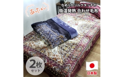 ＜シングル2枚組＞吸湿発熱シルキータッチ2枚合わせ毛布  YO-4800-2P【1433612】 1410534 - 大阪府和泉市