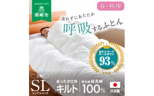 [春・秋用]究極に軽く、蒸れない羽毛ふとん (シングルロングサイズ)150×210cm(HVG)【1640440】 2193029 - 愛知県岡崎市