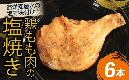 室戸の恵み！海洋深層水の塩で味付け！初音の鶏もも肉の塩焼き【６本】鶏モモ 肉料理 鶏ももの塩焼き 簡単調理 Xmas 大人気 骨付き肉 クリスマス