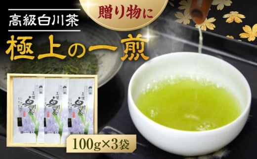 【お中元対象】本格 高級茶セット 100g×3袋 化粧箱入り お茶 煎茶 白川茶 茶葉 ギフト 白川町 / 菊之園 [AWAG008]
