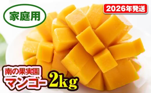 【2026年発送】南の果実園　完熟マンゴー　家庭用2kg