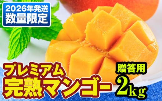 【2026年発送】数量限定！プレミアム完熟マンゴー2kg　贈答用