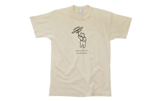 「知床トコさん」×久米繊維 コットンTシャツ 竹とんぼ柄 Lサイズ 半袖