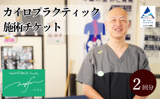 カイロプラクティック施術 (60分) 2回券 利用券 チケット 整体 マッサージ 小松市 新潟県 【Health＆Beauty Studio nagiSa～なぎさ】