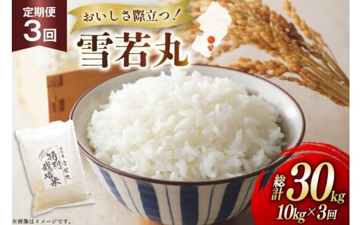 米 定期便 3回 令和7年 雪若丸 10kg 3回 計30kg [渡部ファーム 山形県 高畠町 tk06ays810047] お米 白米 精米 ごはん ご飯 ブランド米 2199848 - 山形県高畠町