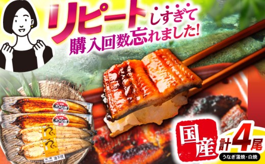 うなぎ蒲焼2尾&白焼き2尾 うなぎ ウナギ 鰻 蒲焼き 蒲焼 かばやき 白焼き 白焼 しらやき 食べ比べ 冷凍