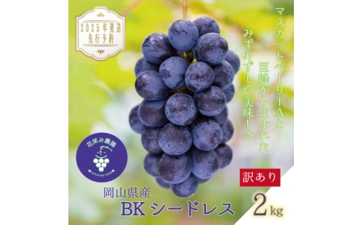 岡山　花笑み農園の『訳ありBKシードレス』2kg　WB-2＜2025年9月中旬～順次発送＞【1594320】 2198303 - 岡山県津山市