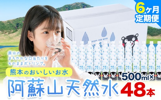 【6ヶ月定期便】水 熊本 の おいしい お水 阿蘇山 天然水数 500ml×48本 2ケース 丸富産業《お申し込みの翌月から出荷開始》熊本県 御船町 水 天然水 みず 熊本 飲料 熊本県 ミネラルウォーター