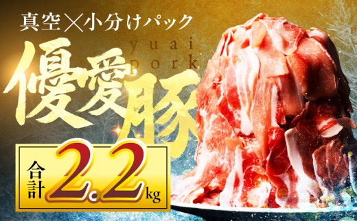 【9パック　2.25kg】国産 三元豚 真空パック 小分け 豚肉 優愛豚 豚こま切れ 