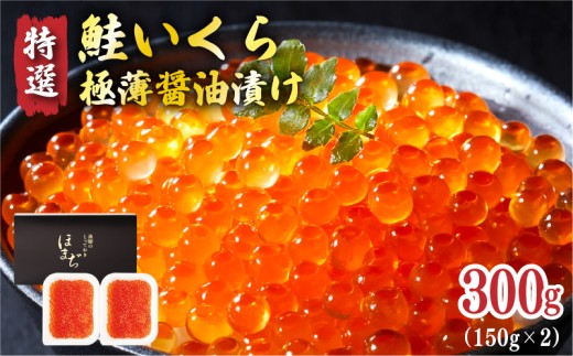 特選いくら極薄醤油漬け 300g (150g×2) いくら 海鮮 魚貝類 魚介類 魚卵 鮭 さけ イクラ丼 丼物 白米 ご飯 醤油 しょうゆ 小分け 岩手県 大船渡市