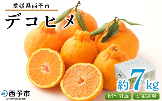 ＜愛媛県西予市産 デコヒメ ご家庭用 約7kg＞ 訳あり ワケアリ 果物 フルーツ みかん ミカン 蜜柑 オレンジ 柑橘 でこひめ 食べて応援 特産品 宇都宮物産 愛媛県 西予市【常温】『2026年2月上旬～4月上旬迄に順次出荷予定』 512961 - 愛媛県西予市