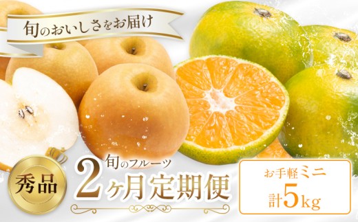 旬の フルーツ 定期便 2ヶ月連続 秀品 ミニ 日本フルーツ株式会社《9月より出荷開始》熊本県 荒尾市 おまかせ 梨 早生みかん 果物 フルーツ スイーツ デザート ギフト ご贈答 2201586 - 熊本県荒尾市