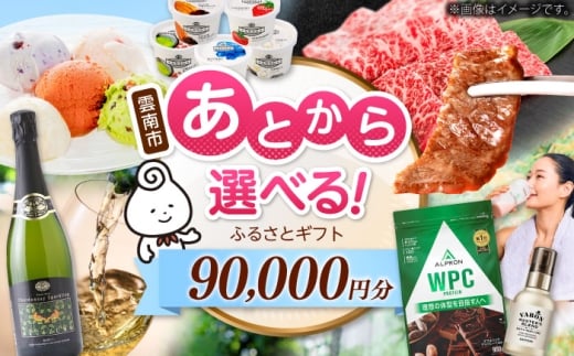 [あとから選べる]雲南市ふるさとギフト 9万円分 カタログギフト あとから寄附 あとからギフト あとからセレクト 選べる寄附 島根県雲南市/雲南市ふるさと納税 [AIDM013]