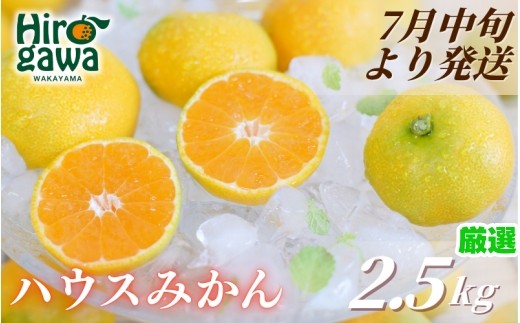 ハウスみかん 2.5kg+250g(傷み補償) 厳選 / 温室みかん 有田みかん 甘い 和歌山 柑橘 ※7月中旬～8月中旬に順次発送 ※北海道・沖縄・離島への配送不可 【ikd002-p-2d5】 2199366 - 和歌山県広川町