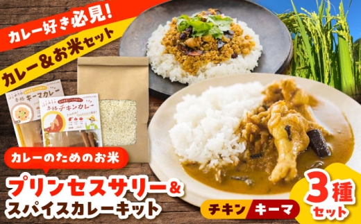 [先行予約] [2025年10月初旬より順次発送]25年度産 カレーのためのお米「プリンセスサリー」1kg×1袋[2種のカレーキット付き] 米 うるち米 代替米 島根県雲南市/出雲SPICE LAB. [AIAD004]