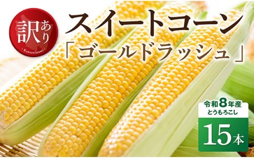 【訳あり】令和8年産とうもろこし　スイートコーン「ゴールドラッシュ」15本 【 新鮮 農家直送 トウモロコシ 産地直送 季節限定 期間限定 宮崎県産 九州産 】