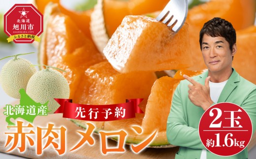  北海道産赤肉メロン約1.6kg×2玉 (