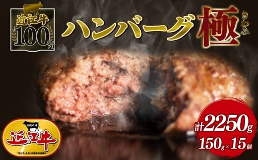 近江牛 100％ ハンバーグ 150g × 15個 黒毛和牛 ブランド 肉 三大和牛 贈り物 ギフト 滋賀県 竜王町 古株牧場 神戸牛 松阪牛 に並ぶ 日本三大和牛 ふるさと納税 