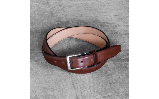 栃木レザー使用｜希少ハーネスレザーの贅沢ビジネスベルト｜Business belt｜チョコ｜minca（全3色）