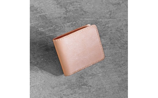 栃木レザー使用｜やわらか本革二つ折り財布｜Half wallet 02C｜タン｜minca（全4色）