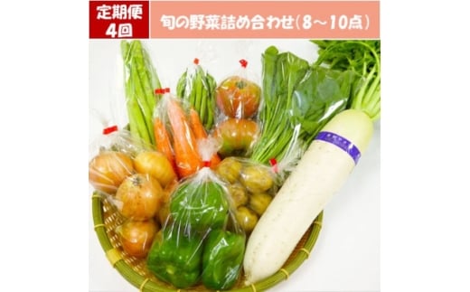 ＜毎週定期便＞道の駅たかのスタッフ厳選!庄原市産「旬」の野菜詰め合わせ(8～10点)全4回【4070050】