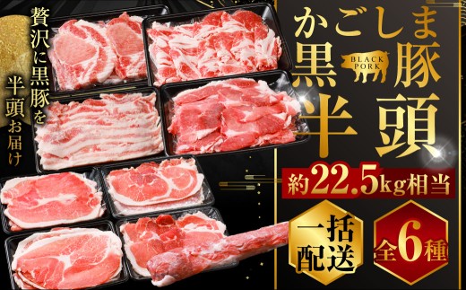 KSR-306-a 【一括配送】かごしま黒豚半頭 約22.5kg 生産者直送 薩摩八重ファーム 工房みかく亭  1406979 - 鹿児島県薩摩川内市