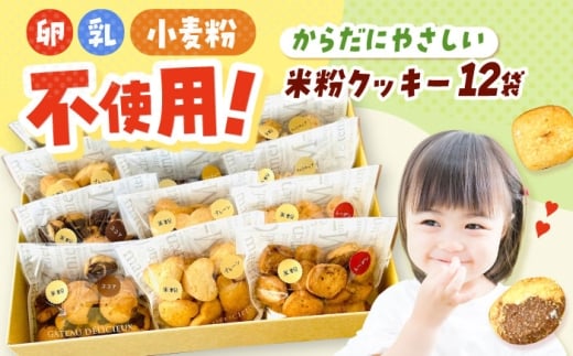 米粉クッキー 12個入り お菓子 おやつ 焼き菓子 クッキー 米粉 アレルギー グルテンフリー ダイエット 大阪府高槻市/合同会社ソア [AOBF007]