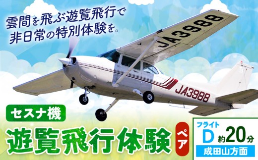 セスナ機遊覧飛行体験 ペア フライトD（約20分コース） 新中央航空株式会社《30日以内に出荷予定(土日祝除く)》茨城県 河内町 セスナ 飛行体験 1466942 - 茨城県河内町