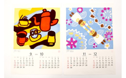 木版画カレンダー ※2025年7月下旬～2026年4月上旬頃に順次発送