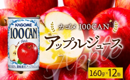 100CANアップル160g×12 ns038-046 [缶 りんご ジュース 朝食 軽食 おやつ お弁当 飲み切り ゼリー シャーベット フロート KAGOME]