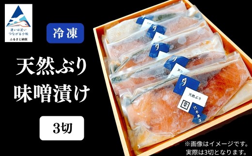 天然ブリ味噌漬け 3切れ 要冷凍 鰤 ぶり 小松市 石川県 【株式会社竹本商店】 2253052 - 石川県小松市