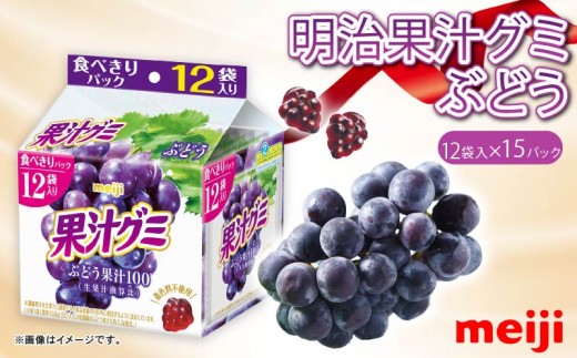 明治 果汁グミ スマートパック ぶどう 163ｇ × 15個 葡萄 ブドウ グミ お菓子 おやつ フルーツ 果物 果汁 詰め合わせ 詰合せ セット  まとめ買い 静岡県 藤枝市 