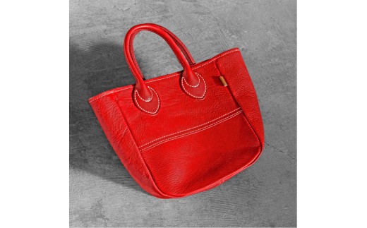 栃木レザー使用｜ソフトな手触り 本革 小さめトートバッグ｜Tote bag 03 S｜レッド｜minca（全6色）