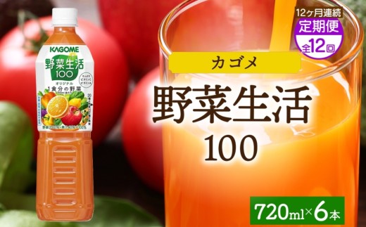 [定期便]12ヵ月連続野菜生活100 オリジナル 720mlPET ns038-065 [ペットボトル 野菜 果実 オリジナル ミックスジュース β-カロテン フルーティー KAGOME]