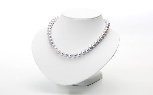 あこや真珠 (8.5ー9mm珠、グレー系) ネックレス & ピアス セット