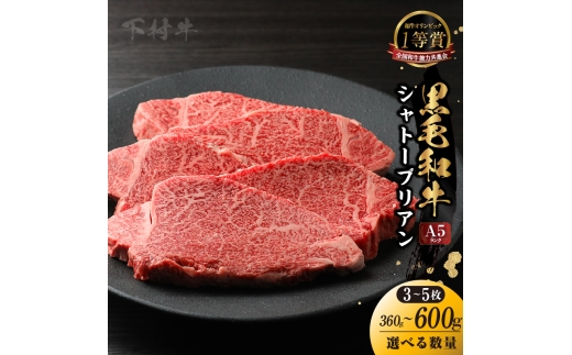 東浦町産「黒毛和牛」極上シャトーブリアン 3枚（約360g）│牛肉 牛 ステーキ シャトーブリアン 高級 贅沢 黒毛和牛 A5ランク 下村牛 焼肉 バーベキュー 愛知県 東浦町 東浦