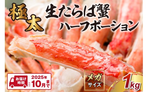 【極太1kgメガサイズ】生たらば蟹 ハーフポーション  【2025年10月までの発送】生タラバハーフポーション 蟹の丸山 海鮮 蟹 たらば蟹【087C-049】 2066379 - 大阪府泉南市