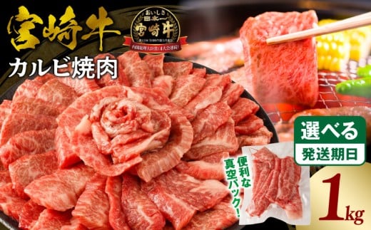 《2025年9月発送》宮崎牛カルビ(バラ)焼肉 合計1kg_M365-001-sep