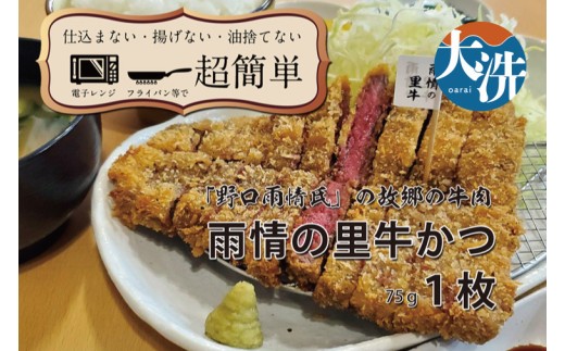 【楽ちん 冷凍牛かつ】多くの名作を残した「野口雨情氏」の故郷の牛肉「雨情の里牛」の牛かつ×1 油調済み 個包装 おかず 惣菜 時短 簡単 クックファン