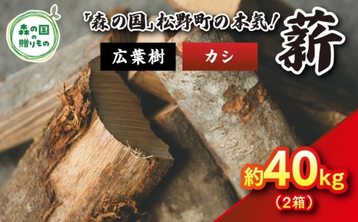 【2月発送】【発送月が選べる】広葉樹薪【カシ】太薪 40kg（20kg×2箱）30cm ｜ 薪 針葉樹 自然乾燥 薪ストーブ アウトドア キャンプ 料理 ピザ窯 燃料 燃焼 ※離島への配送不可 2228727 - 愛媛県松野町