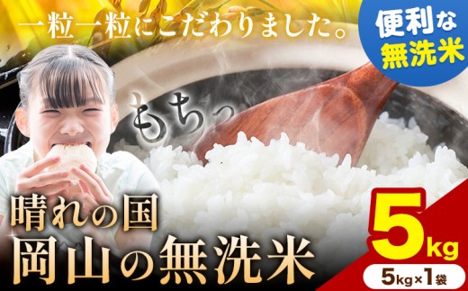 晴れの国岡山の無洗米 5kg (5kg×1袋) 岡山県産 無洗米 無洗 米 矢掛町《9月中旬-10月末頃出荷(土日祝除く)》米 コメ