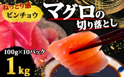 【 訳あり 】 ビンチョウマグロ 切り落とし 1kg（ 100g 10パック ） キハダ マグロ サイズ 不揃い TY067 2215620 - 高知県須崎市