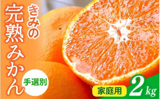 あま〜い! カツオの有機肥料が味の決め手! 「きみの完熟ミカン」 約2kg (15~25個程度) サイズ混合 2S~L ご家庭用(秀優混合) 紀美野町産 /みかん ミカン 柑橘 和歌山県 有機 手選別 [kmf010A]