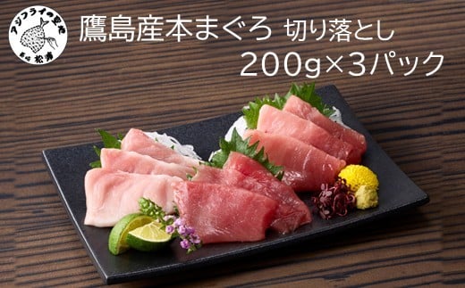 鷹島産本まぐろ 贅沢まぐろ たっぷり2人前(赤身と中・大トロの切り落とし200g)×3パック( まぐろ マグロ 鮪 大トロ 中トロ 赤身 本まぐろ 切り落とし 簡単解凍 )【B8-042】