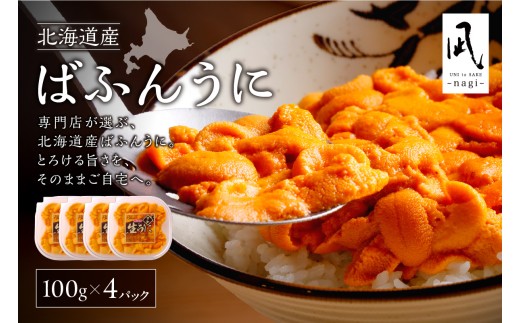 《北海道産》バフンウニ 塩水 100g×4パック