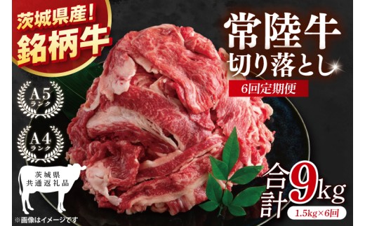 【茨城県共通返礼品】【6ヶ月定期便】大容量！常陸牛切り落とし 1.5kg（500g×3）【黒毛和牛 国産 銘柄牛 牛肉 肉 冷凍 茨城県産】(81-32) 2219857 - 茨城県阿見町