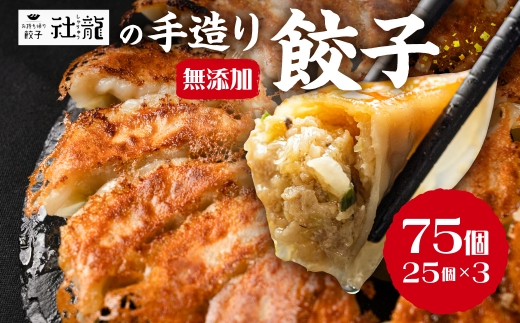 訳あり 無添加 手造り 餃子 75個入 絶品 こだわり タレ付き 国産 鍋 のトッピング 簡易包装 小分け お手軽 簡単調理 健康志向 ニンニク にんにく 17000円 1481164 - 愛知県田原市