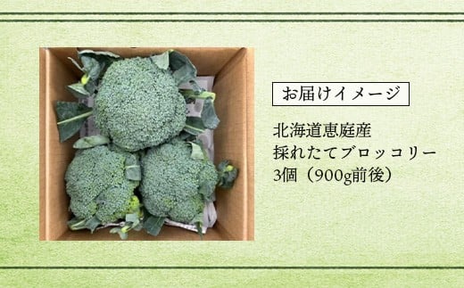 北海道恵庭産採れたてブロッコリー3個